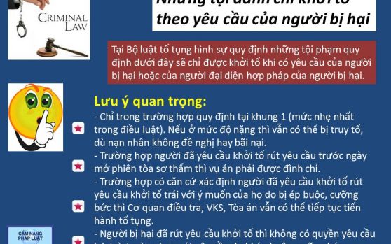 Khởi tố vụ án hình sự theo yêu cầu của bị hại