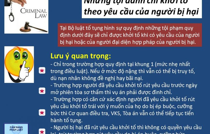 Khởi tố vụ án hình sự theo yêu cầu của bị hại