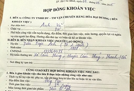 Hợp đồng khoán việc