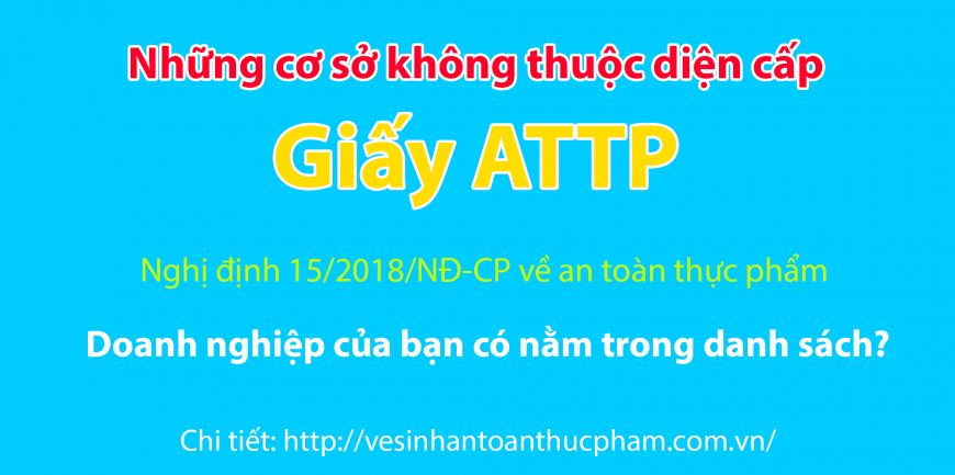 CÁC TRƯỜNG HỢP KHÔNG THUỘC DIỆN CẤP GIẤY CHỨNG NHẬN CƠ SỞ ĐỦ ĐIỀU KIỆN AN TOÀN THỰC PHẨM
